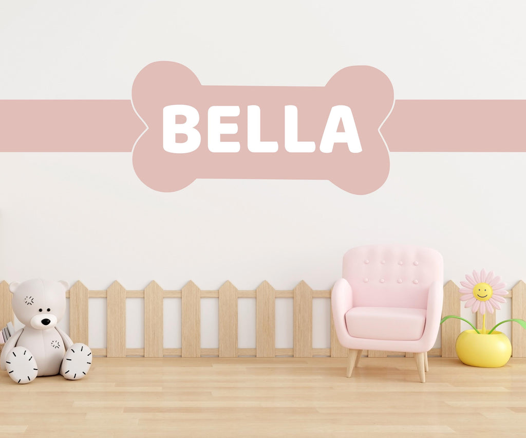 Dog wall decals, Dog Name Bone Decor, Grooming wall decor, Pet lover gift, Pet shop dog house wall vinyl decal, Pet wall vinyl decal 561LU