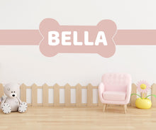 Load image into Gallery viewer, Dog wall decals, Dog Name Bone Decor, Grooming wall decor, Pet lover gift, Pet shop dog house wall vinyl decal, Pet wall vinyl decal 561LU