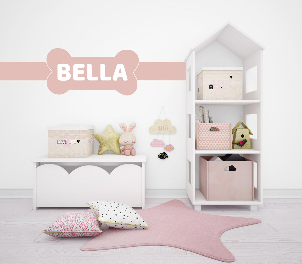 Dog wall decals, Dog Name Bone Decor, Grooming wall decor, Pet lover gift, Pet shop dog house wall vinyl decal, Pet wall vinyl decal 561LU