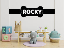 Load image into Gallery viewer, Dog wall decals, Dog Name Bone Decor, Grooming wall decor, Pet lover gift, Pet shop dog house wall vinyl decal, Pet wall vinyl decal 561LU