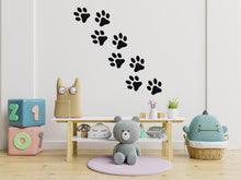 Load image into Gallery viewer, Dog Paw Print Wall Decal - Pet Lover's Wall Decor, Vinyl Sticker for Grooming Salon, Pet Care, Living Room, Bedroom or Nursery 562LU