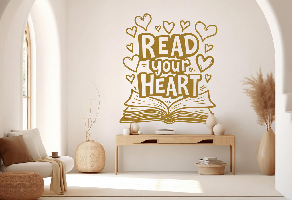 Read your Heart wall art decals book shelves decor library wall decal education decals reading room nurseries school 558RS