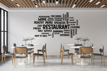Load image into Gallery viewer, Restaurant Word Cloud Wall Decal – Personalized Dining &amp; Menu Inspired Decor – Unique Culinary Art for Kitchen and Restaurant Walls 568LU