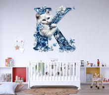 Load image into Gallery viewer, Fluffy Cat 3D Vinyl Sticker | Personalized Cat Letter Decal for Walls, Cars, and Laptops | Unique Pet Lover Gift &amp; Decor Vn125