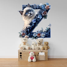 Load image into Gallery viewer, Fluffy Cat 3D Vinyl Sticker | Personalized Cat Letter Decal for Walls, Cars, and Laptops | Unique Pet Lover Gift &amp; Decor Vn125