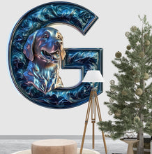 Load image into Gallery viewer, Golden Retriever 3D Vinyl Sticker | Personalized Letter Decal for Wall, Laptop, and Car | Custom Dog Retriever Lover Gift &amp; Home Decor Vn128