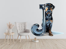Load image into Gallery viewer, 3D Rottweiler Vinyl Sticker | Personalized Letter Decal for Cars, Walls, and Laptops | Custom Rottweiler Dog Decal Lover Gift &amp; Decor Vn130
