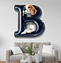 Load image into Gallery viewer, Customizable 3D Beagle Vinyl Sticker | Personalized Letter Decal for Walls, Cars, and Window | Unique Beagle Decal Dog Lover Gift Vn129