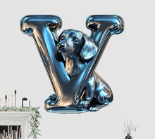 Load image into Gallery viewer, Dachshund 3D Vinyl Sticker | Personalized Letter Decal for Wall, Laptop, and Car | Unique Dog Lover Gift &amp; Dachshund Vinyl Decal Vn131