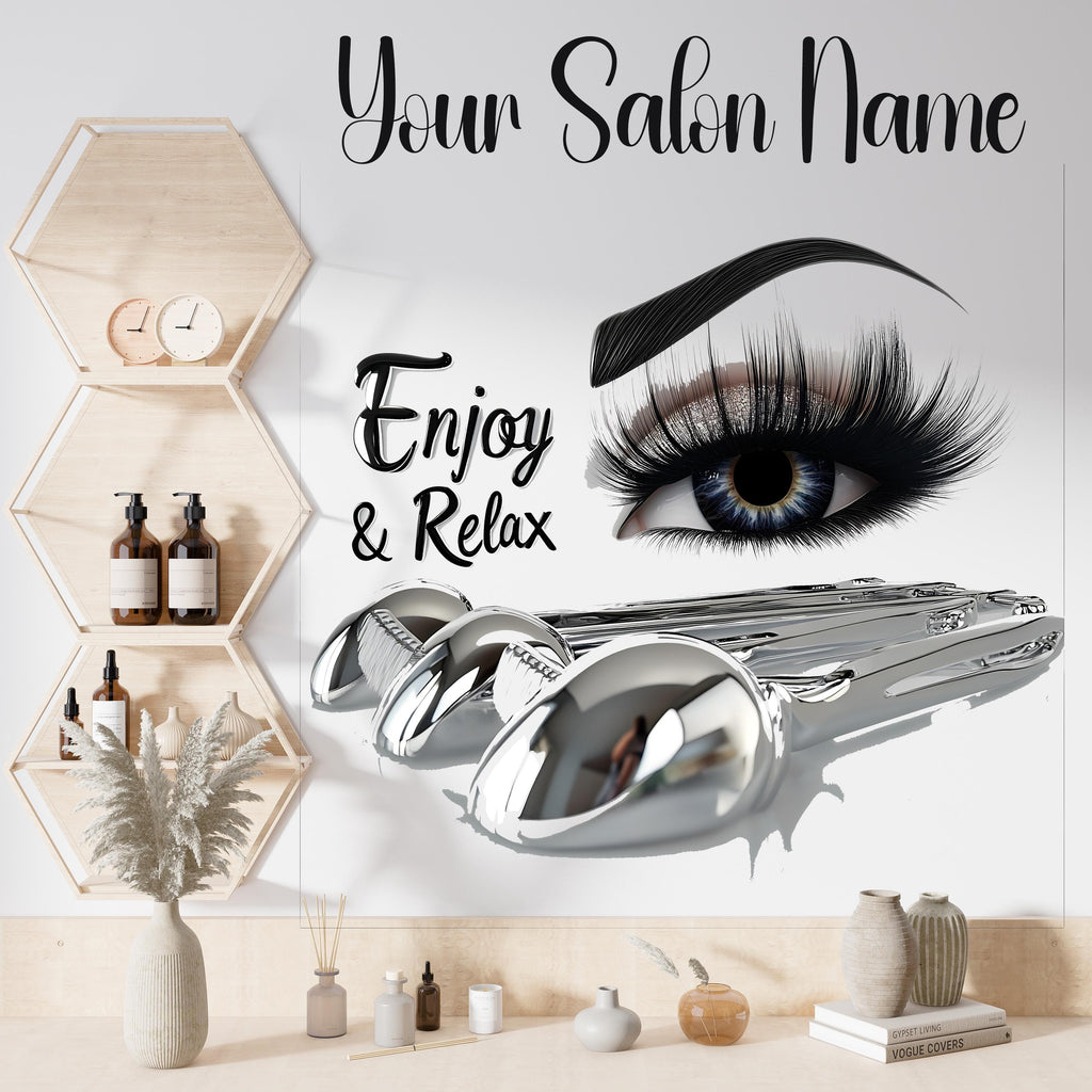 Personalized 3D Spa and Lashes Salon Decal, Customizable Busnees Sticker, Spa Salon Decal, Your Business Name Decal, Spa Sticker, Spa decor