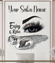 Load image into Gallery viewer, Personalized 3D Spa and Lashes Salon Decal, Customizable Busnees Sticker, Spa Salon Decal, Your Business Name Decal, Spa Sticker, Spa decor