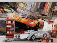 Load image into Gallery viewer, Street Racing Wallpaper, Mancave Wall Decor, Racing Wallpaper, Racing Decal, Racing Sticker Wallpaper, Racing Wall Decor, Racing Art vn049