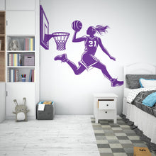 Load image into Gallery viewer, Basketball Girl wall decal Sport Wall Decal Kids Decal Personalized Gifts wall Vinyl Wall Sticker Boy Room 562RS