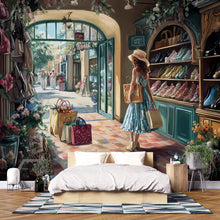 Load image into Gallery viewer, Fancy Shopping Wallpaper, Fasion Wallpaper, Fashion Decal, Fashion Sticker, Girly Fashion Wallpaper, French Style Wallpaper Wall Art vn061