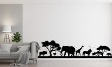 Load image into Gallery viewer, Safari Animals Wall Border Wall Decal, Scallop Decals, Savannah Wall Decor Decal, Boho Nursery, Safari Wall, Border Wall Decal 539LU