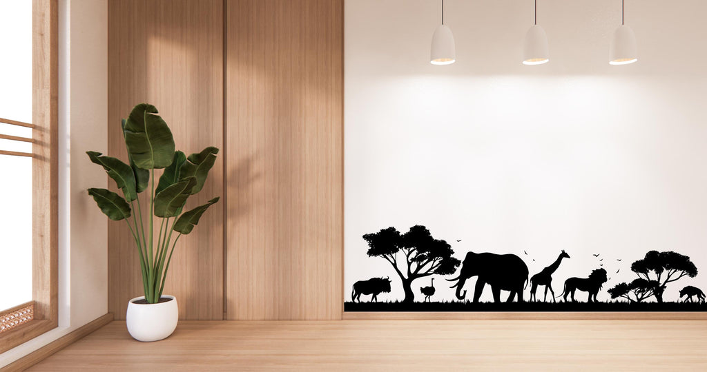 Safari Animals Wall Border Wall Decal, Scallop Decals, Savannah Wall Decor Decal, Boho Nursery, Safari Wall, Border Wall Decal 539LU