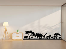 Load image into Gallery viewer, Safari Animals Wall Border Wall Decal, Scallop Decals, Savannah Wall Decor Decal, Boho Nursery, Safari Wall, Border Wall Decal 539LU