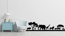 Load image into Gallery viewer, Safari Animals Wall Border Wall Decal, Scallop Decals, Savannah Wall Decor Decal, Boho Nursery, Safari Wall, Border Wall Decal 539LU