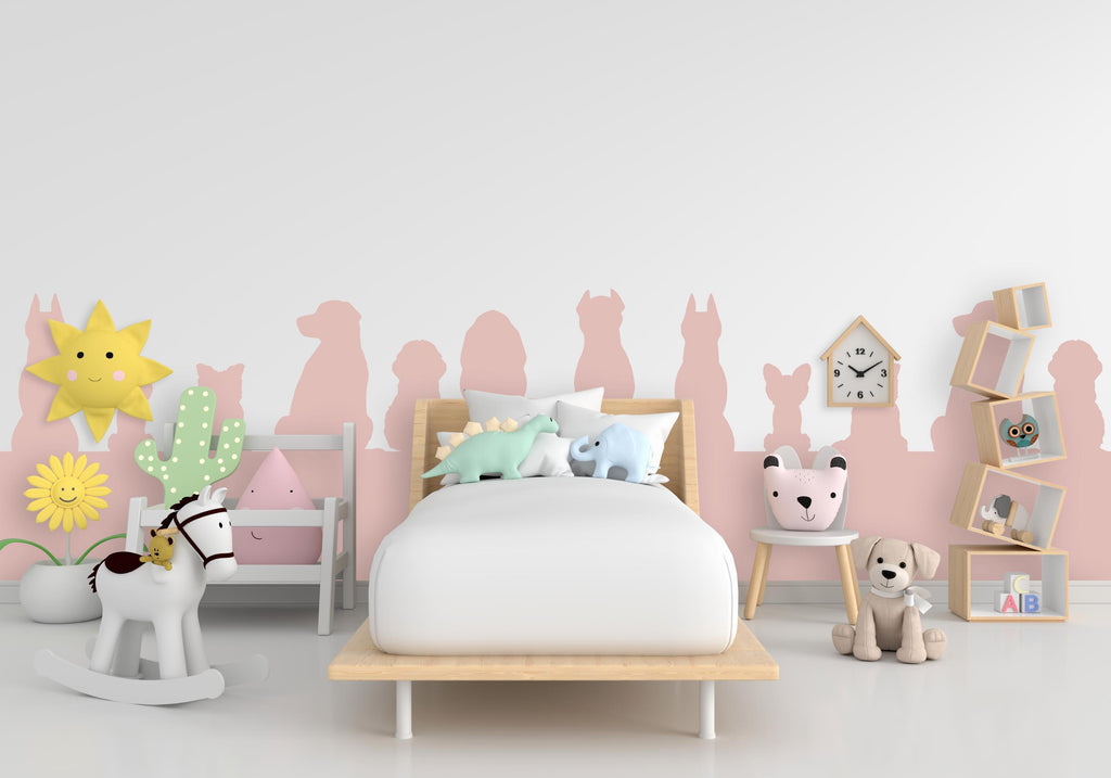 Dogs Wall Border Wall Sticker Decal, Scallop Decals, Dogs Wall Decor Decal, Boho Nursery, Dog Wall, Border Wall Decal 540LU