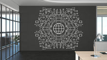 Load image into Gallery viewer, Circuit Board Wall Decal, Technology Vinyl Wall Art Decals, Company Name Decal, Office Decor, Business Wall Decal, Wall Art Office 543LU