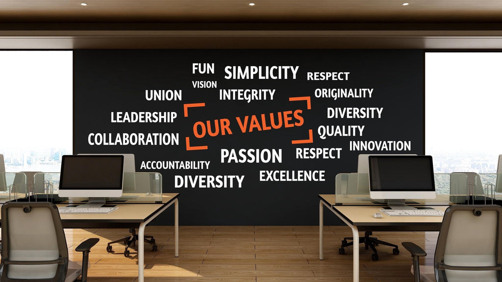Our Vision Word Cloud Wall Decal - Inspirational Quote Office Decor, Motivational Wall Art, Customizable Design for Office 577LU