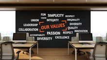 Load image into Gallery viewer, Our Vision Word Cloud Wall Decal - Inspirational Quote Office Decor, Motivational Wall Art, Customizable Design for Office 577LU