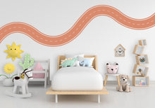 Load image into Gallery viewer, Road wind Wall Decal Highway Vinyl Sticker Track Route Wall Decor Kids Playroom Boys Room Wall Art Automotive Bedroom Mural Sticker 540RS