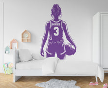 Load image into Gallery viewer, Large Custom Name Basketball Girl wall decal Sport Wall Decal Kids Decal Personalized Gifts wall Vinyl Wall Sticker Boy Room 544RS