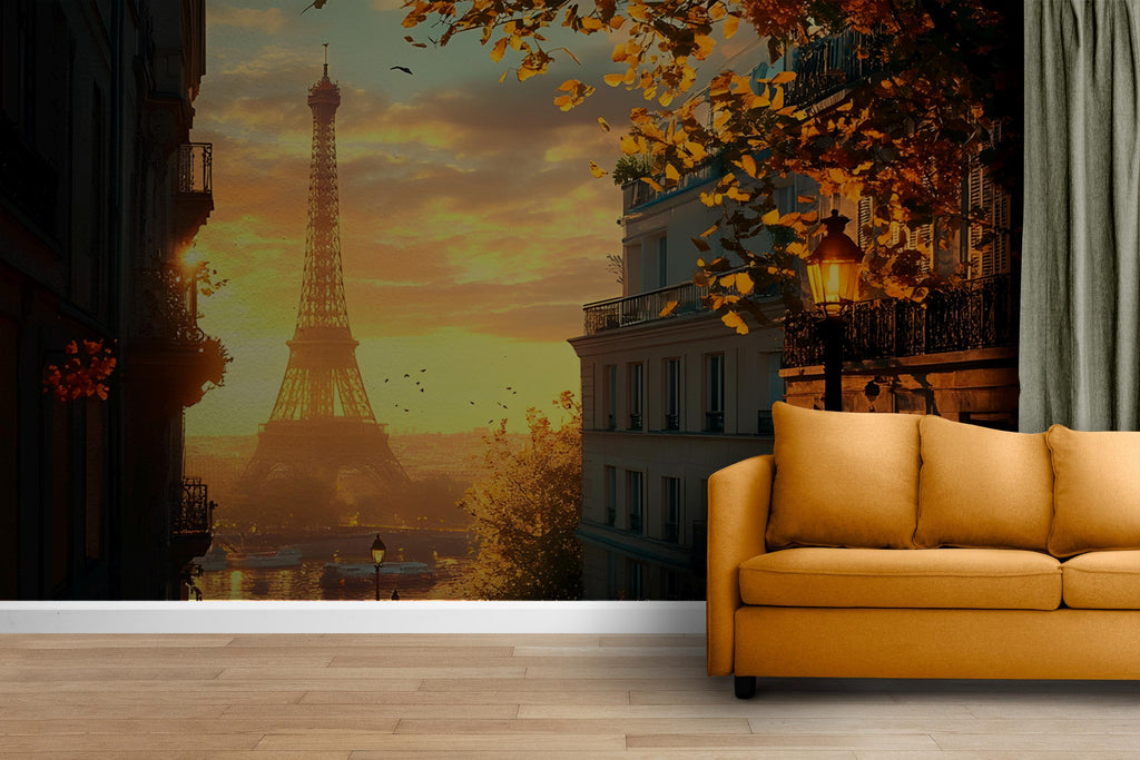Paris Eiffel Tower Wallpaper, Paris Eiffel Tower Wallpaper, Paris Decal, Paris Sticker, Paris Wallpaper, Eiffel Tower Wallpaper Wall vn063