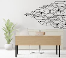 Load image into Gallery viewer, Circuit Board Binary Code Wall Decal, Technology Vinyl Wall Art Decals, Computer Circuit Decor, Software Science Wall Sticker Office 546RS