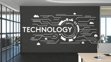 Load image into Gallery viewer, Technology Vinyl Wall Art Decal, Circuit Board Wall Decal, Office Wall Decor, Business Software Wall Sticker, Computer It Decor Office 546LU