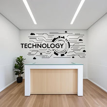 Load image into Gallery viewer, Technology Vinyl Wall Art Decal, Circuit Board Wall Decal, Office Wall Decor, Business Software Wall Sticker, Computer It Decor Office 546LU
