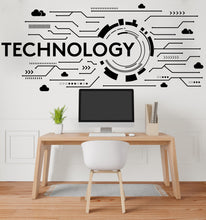 Load image into Gallery viewer, Technology Vinyl Wall Art Decal, Circuit Board Wall Decal, Office Wall Decor, Business Software Wall Sticker, Computer It Decor Office 546LU