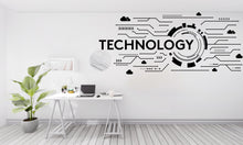 Load image into Gallery viewer, Technology Vinyl Wall Art Decal, Circuit Board Wall Decal, Office Wall Decor, Business Software Wall Sticker, Computer It Decor Office 546LU