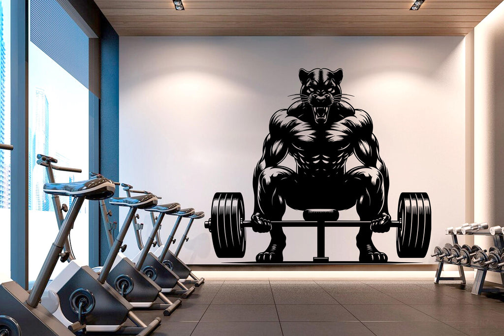 Panther Gym Wall Decor Lion Panther Wall Art Gym Wall Decals Panther Wall Decal Crossfit Gifts Home Gym Wall Sticker Gym 564RS