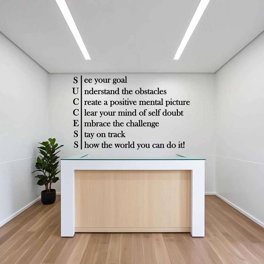Success Wall Decal with Meaning – Motivational Office Wall Art, Business Quote Decor, Inspirational Workplace Vinyl Sticker 582LU