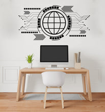 Load image into Gallery viewer, Circuit Board Wall Decal, Technology Vinyl Wall Art Decals, Company Name Decal, Office Decor, Business Wall Decal, Wall Art Office 547LU