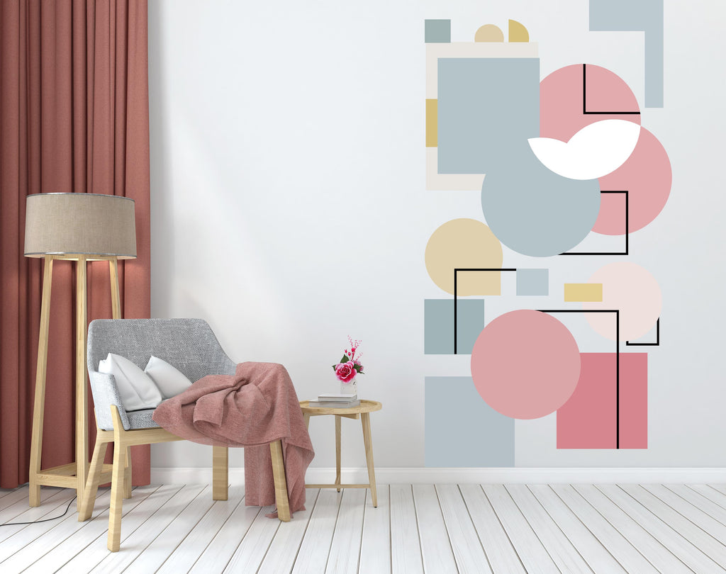 Modern Abstract Wall Art, Geometric Shapes Boho Colors, Minimalist Contemporary Design, Perfect for Home Decor, Office, Living Room 549LU