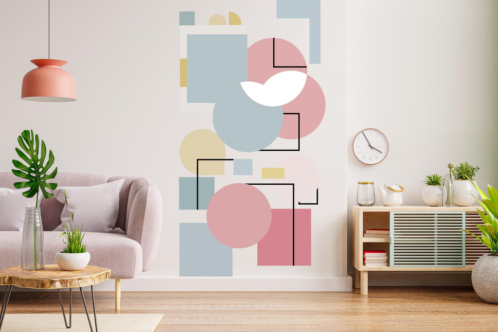Modern Abstract Wall Art, Geometric Shapes Boho Colors, Minimalist Contemporary Design, Perfect for Home Decor, Office, Living Room 549LU