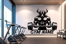 Load image into Gallery viewer, Bull Gym Wall Decor Bull Wall Art Gym Wall Decals Bull Wall Decal Crossfit Gifts Home Gym Wall Sticker Gym 567RS