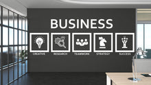 Load image into Gallery viewer, Business Core Values Wall Decal – Office Wall Art with Icons, Motivational Workplace Decor, Entrepreneur Gift 585LU