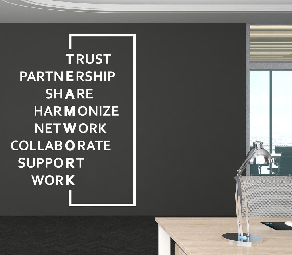 Teamwork wall decal Office wall decal Office wall decor Enterpreneur Gift Wall decal, Wall stickers, Wall decor, Wall Art 587LU
