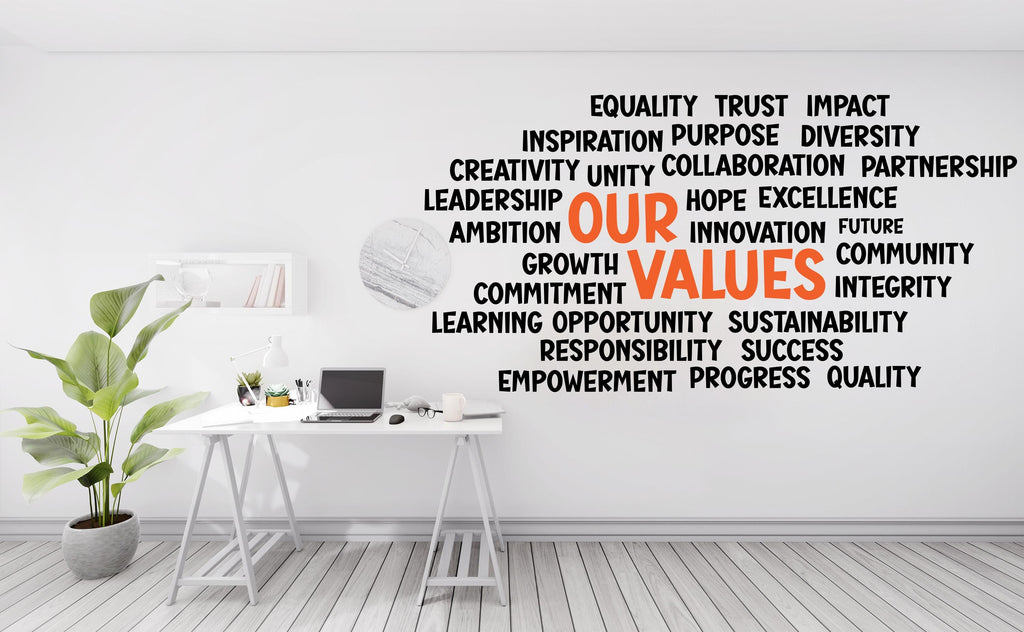 Our Vision Word Cloud Wall Decal - Inspirational Quote Office Decor, Motivational Wall Art, Customizable Design for Office 550LU