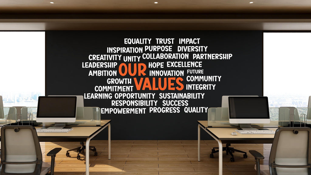Our Vision Word Cloud Wall Decal - Inspirational Quote Office Decor, Motivational Wall Art, Customizable Design for Office 550LU
