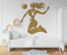 Load image into Gallery viewer, Large Custom Name Volleyball Girl wall decal Sport Wall Decal Kids Decal Personalized Gifts wall Vinyl Wall Sticker Boy Room 569RS