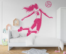 Load image into Gallery viewer, Large Custom Name Volleyball Girl wall decal Sport Wall Decal Kids Decal Personalized Gifts wall Vinyl Wall Sticker Boy Room 570RS