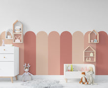 Load image into Gallery viewer, Scalloped Wall Decal, Scallop Decals, Boho Wall Decor Decal, Boho Nursery, Scalloped Half Wall, Arch Wall Decal, Border Wall Decal 571RS