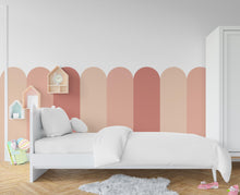 Load image into Gallery viewer, Scalloped Wall Decal, Scallop Decals, Boho Wall Decor Decal, Boho Nursery, Scalloped Half Wall, Arch Wall Decal, Border Wall Decal 571RS