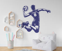 Load image into Gallery viewer, Large Custom Name Volleyball Boy wall decal Sport Wall Decal Kids Decal Personalized Gifts wall Vinyl Wall Sticker Boy Room 573RS