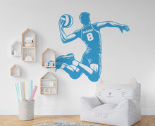 Load image into Gallery viewer, Large Custom Name Volleyball Boy wall decal Sport Wall Decal Kids Decal Personalized Gifts wall Vinyl Wall Sticker Boy Room 573RS